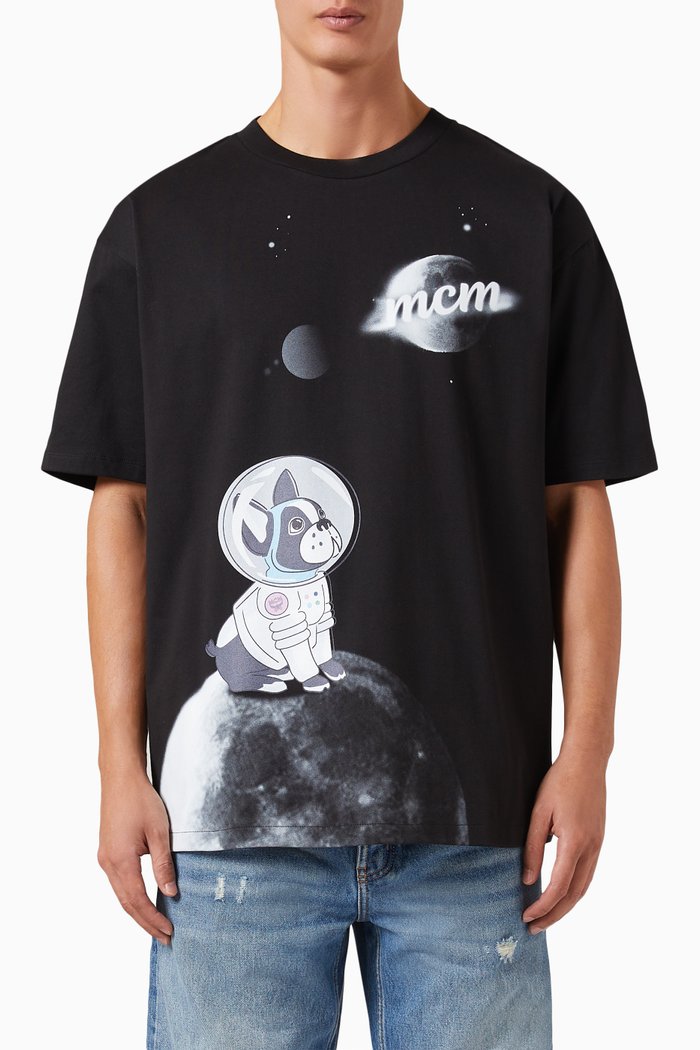 

Pup Astronaut Graphic T-shirt in Organic Cotton-jersey, Black