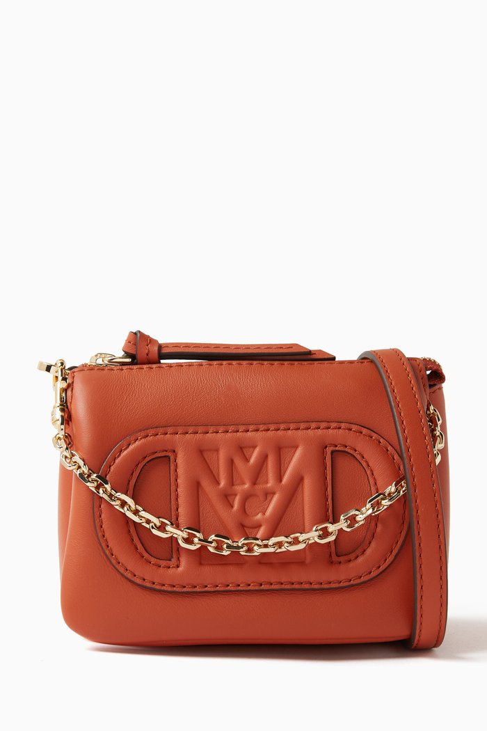 

Mini Mode Travia Chain Pouch in Leather, Brown