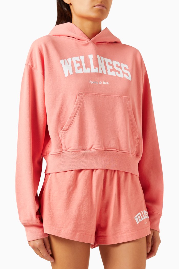 

Wellness Ivy Crop Hoodie in Cotton-fleece, Orange