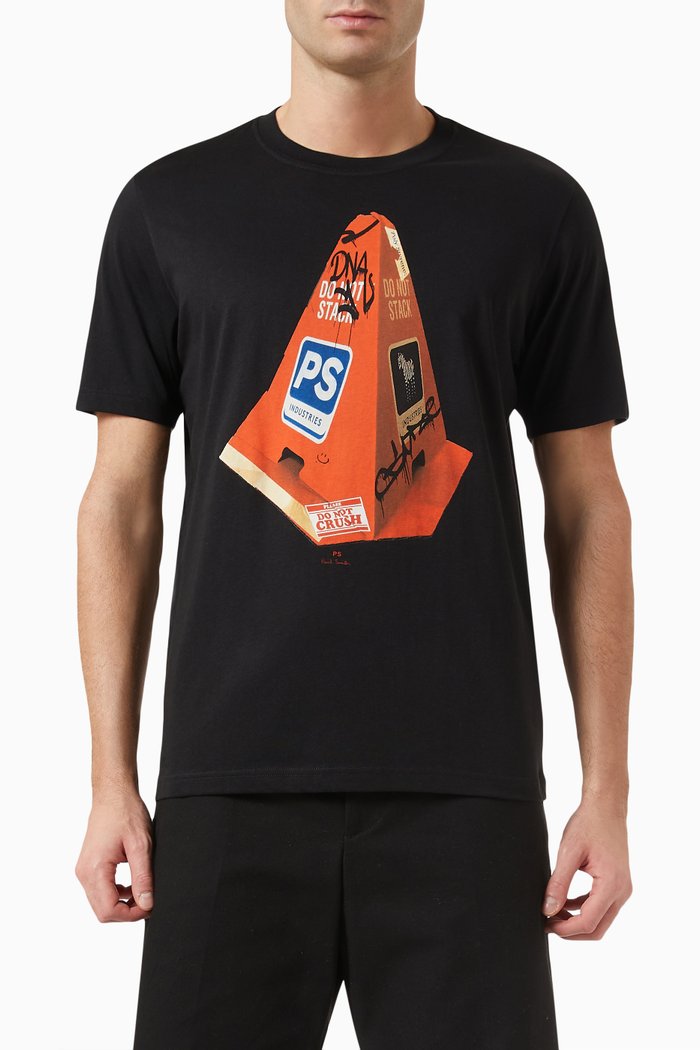 

Cone Graphic T-shirt in Organic Cotton, Black