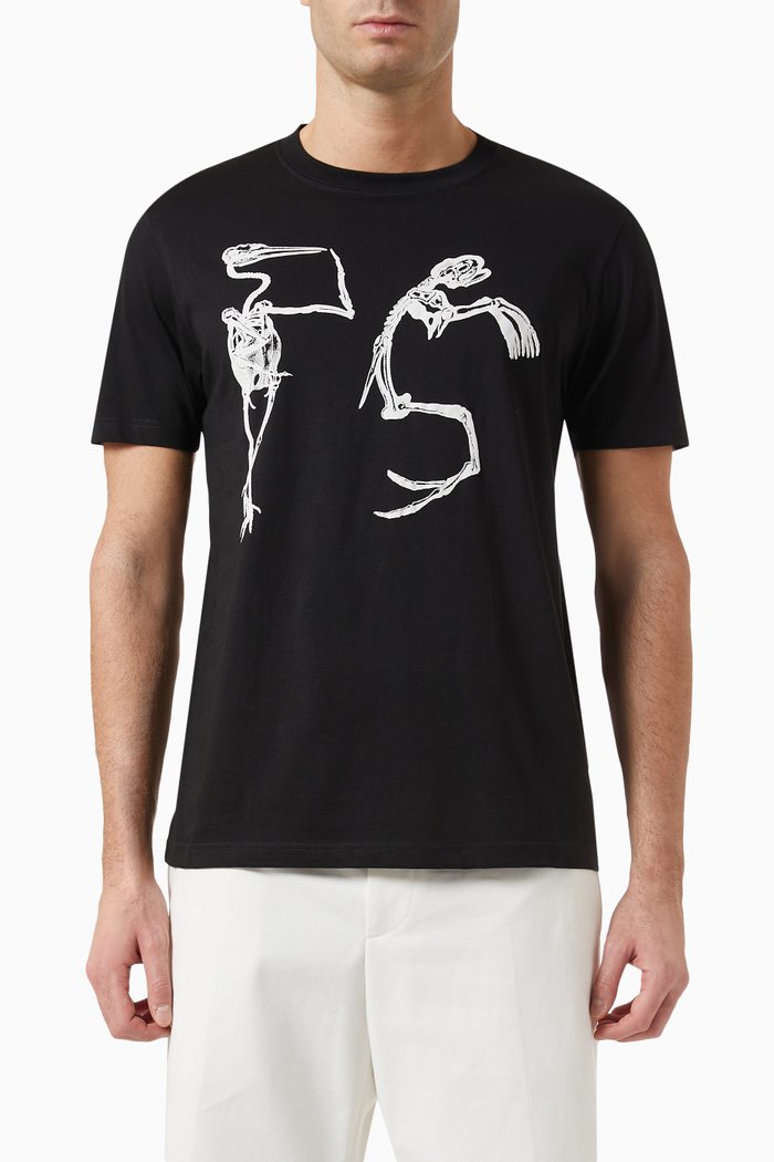 

Skeleton Graphic T-shirt in Organic Cotton, Black