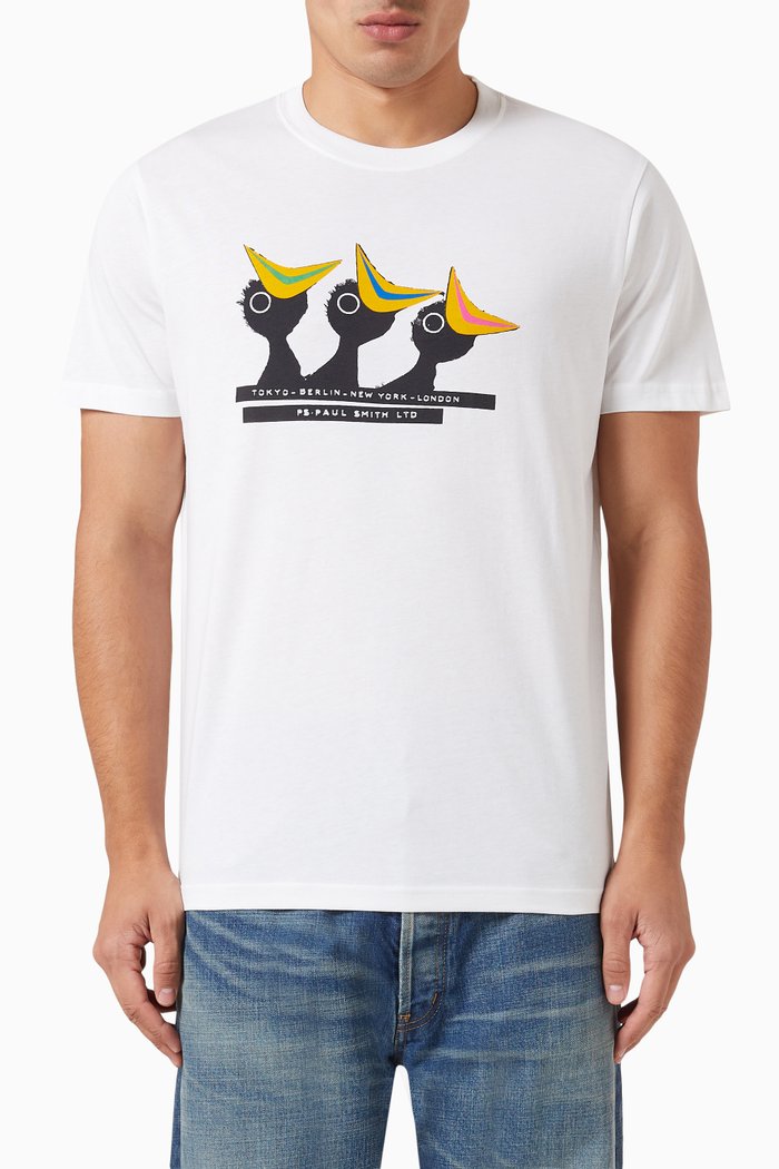 

Graphic Logo Print T-shirt in Cotton, White