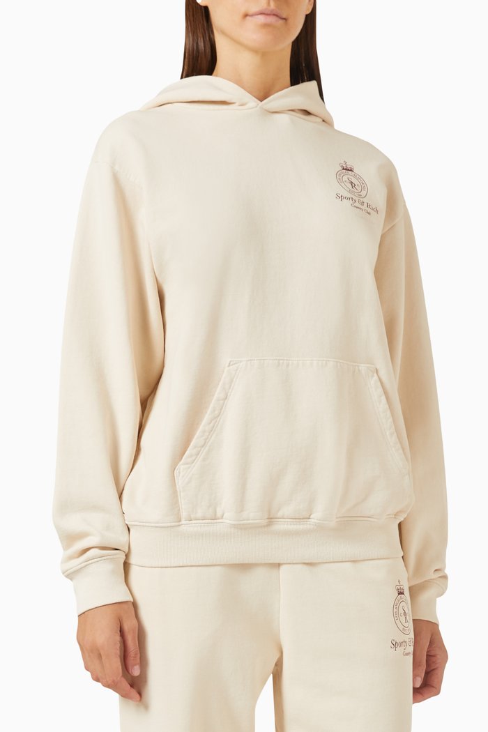 Crown Hoodie in Jersey, Neutral
