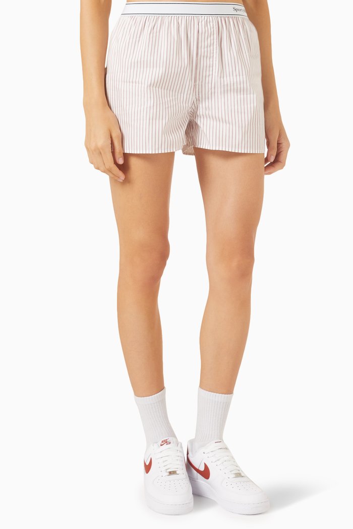 

Serif Logo Boxer Shorts in poplin, White