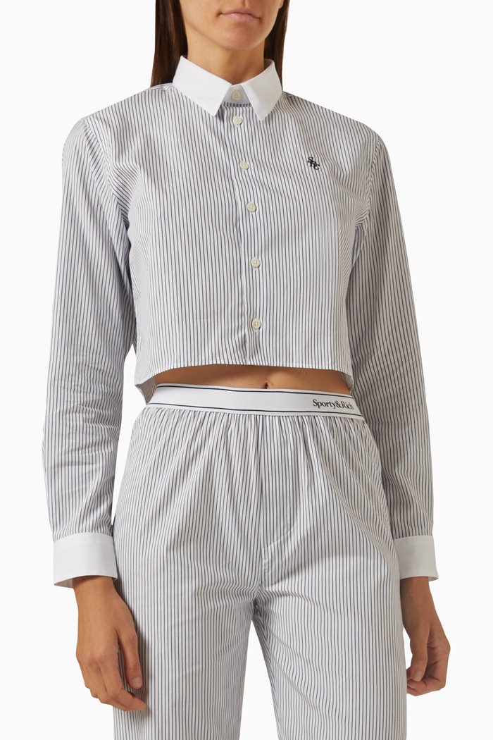 

SRC Cropped Shirt in Cotton, Blue