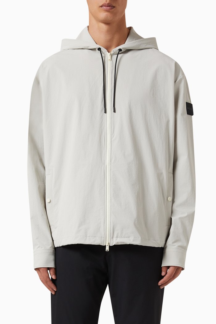 Relaxed Hoodie in Nylon Blend, White