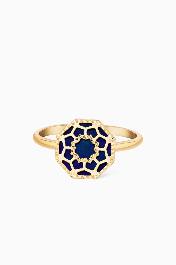 

Amelia Marrakesh Mother of Pearl Ring in 18kt Yellow Gold