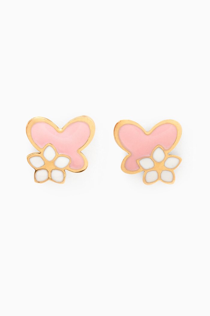 

Flower Butterfly Earrings in 18kt Yellow Gold