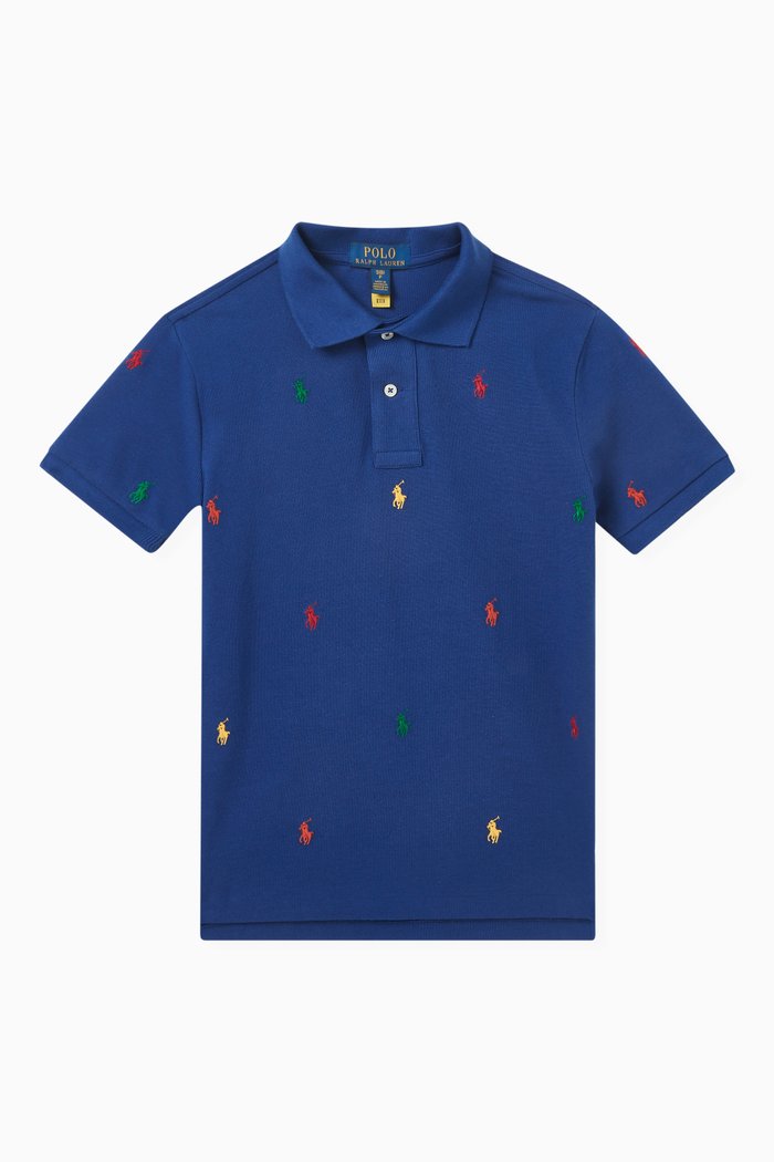 Polo Shirt in Cotton-piqué, Blue