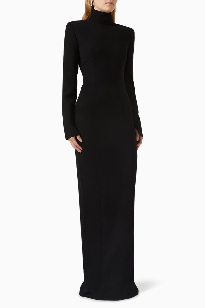 

High-neck Maxi Dress, Multicolour