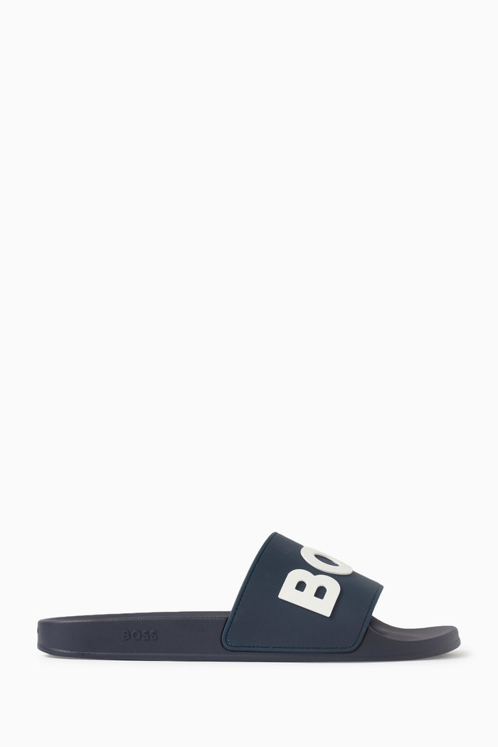 

Embossed Logo Slides in Polyurethane, Blue