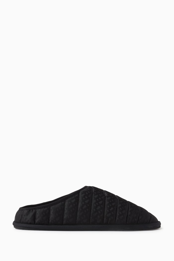 

Monogram Jacquard Slippers in Nylon, Black