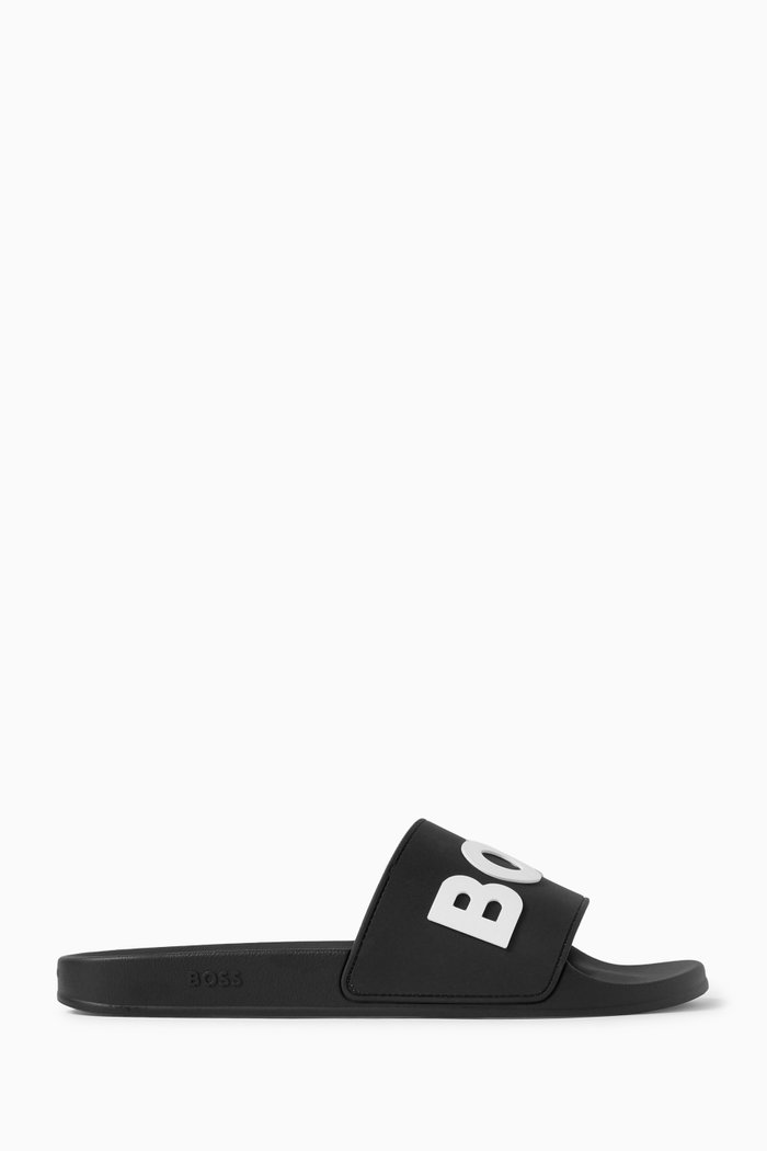 

Embossed Logo Slides in Polyurethane, Black