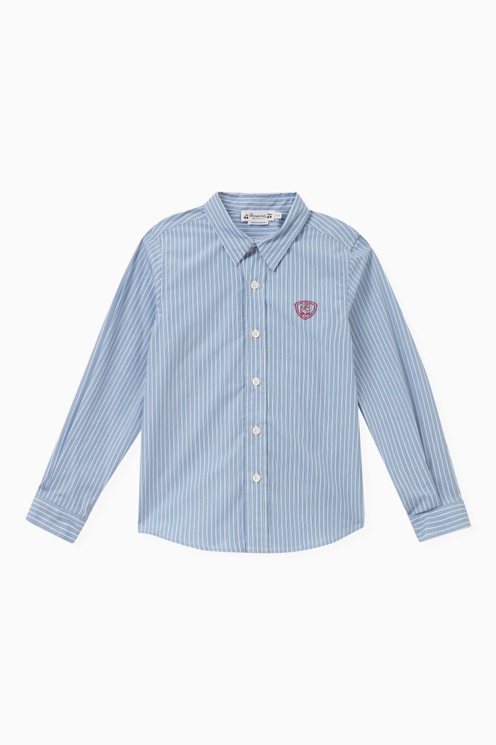 

Logo Embroidered Shirt in Cotton, Blue