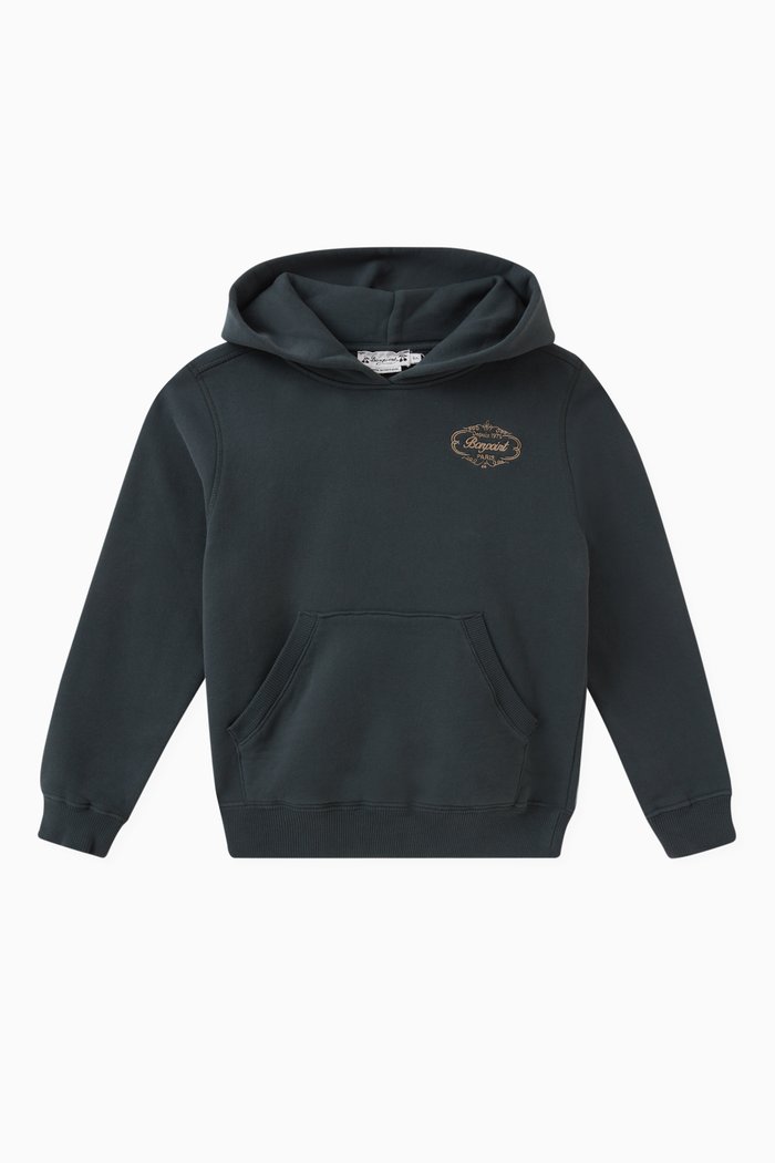 Logo Hoodie in Cotton Fleece, Blue