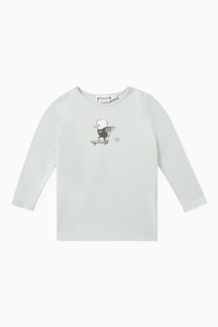 

Tahsin Long Sleeved T-Shirt in Organic Cotton, Blue
