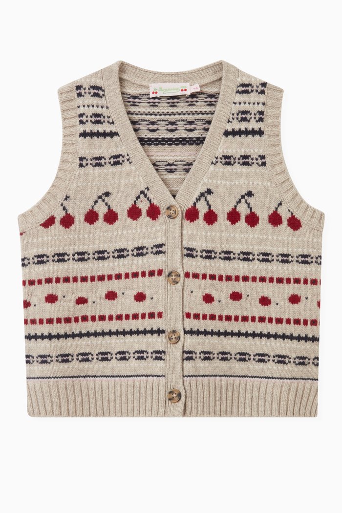 Thevy Cardigan in Wool, Grey