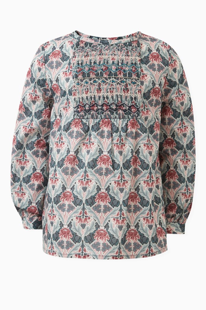 

Liberty Print Blouse in Cotton, Red