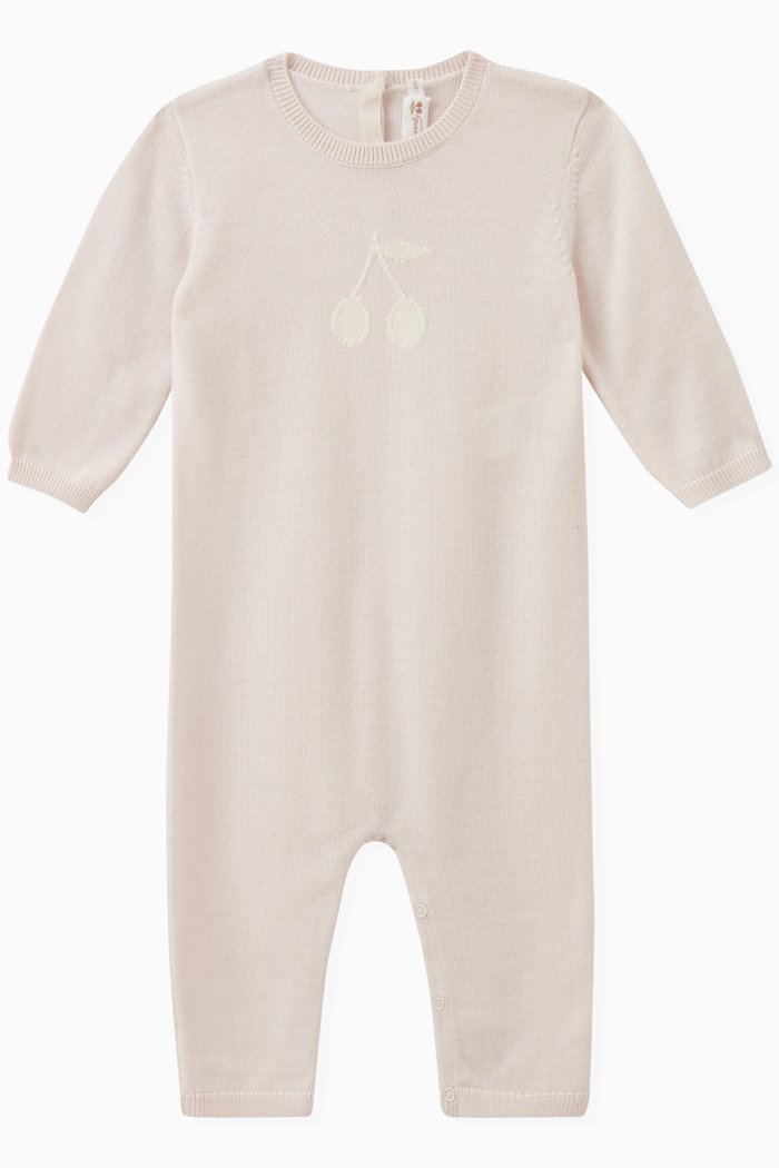 

Cherry Motif Romper in Wool, Pink