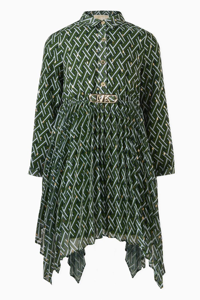 

Logo Flared Shirt Dress in Polyester, Neutral