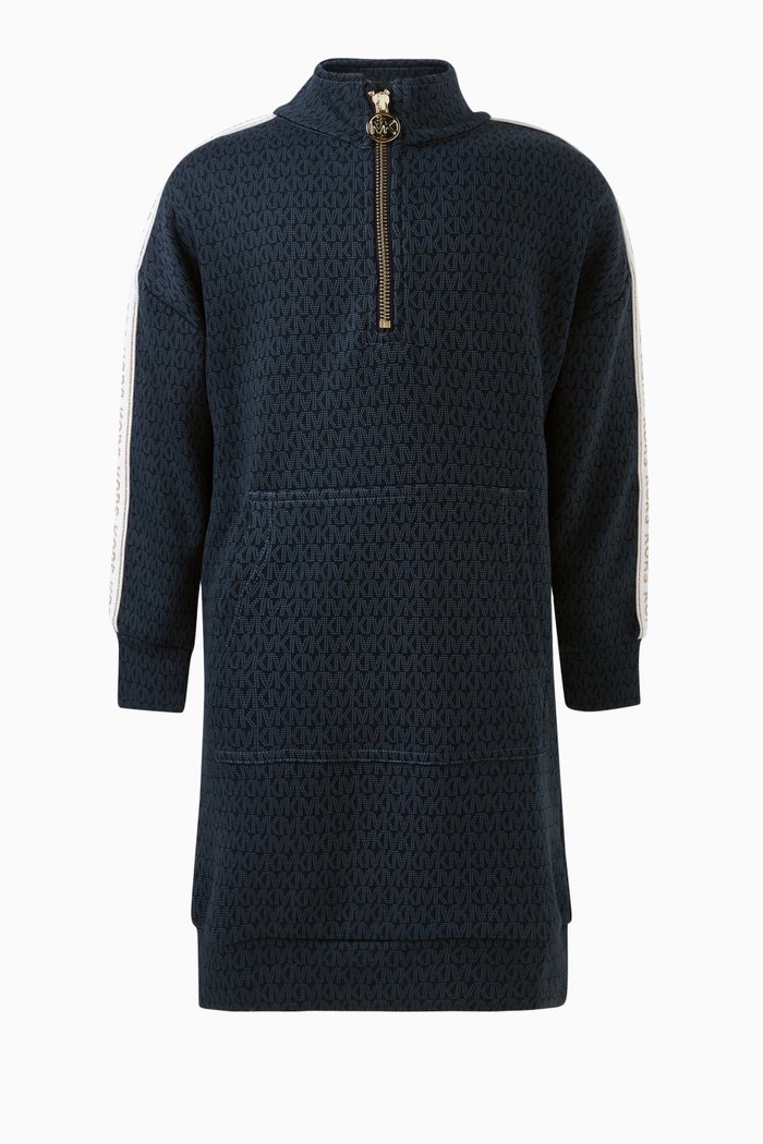 

Logo Print Dress in Cotton blend, Blue