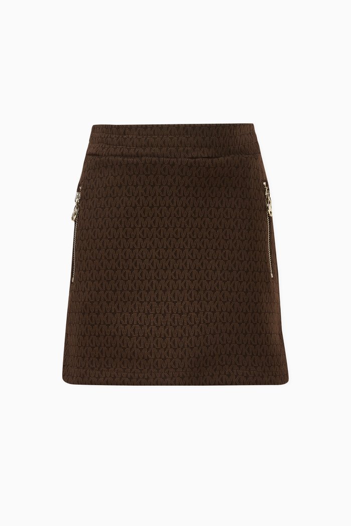 

Logo Skirt in Cotton, Brown
