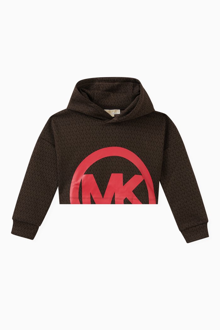 

Logo-print Hoodie in Cotton, Brown