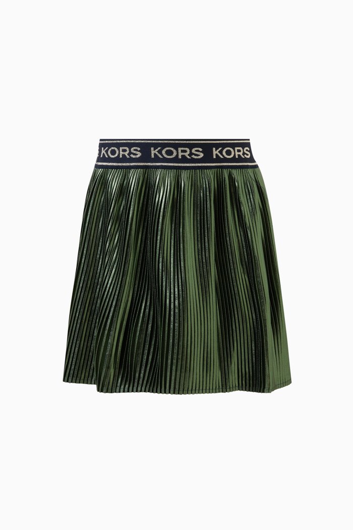 

Pleated Skirt in Metallic-viscose, Green