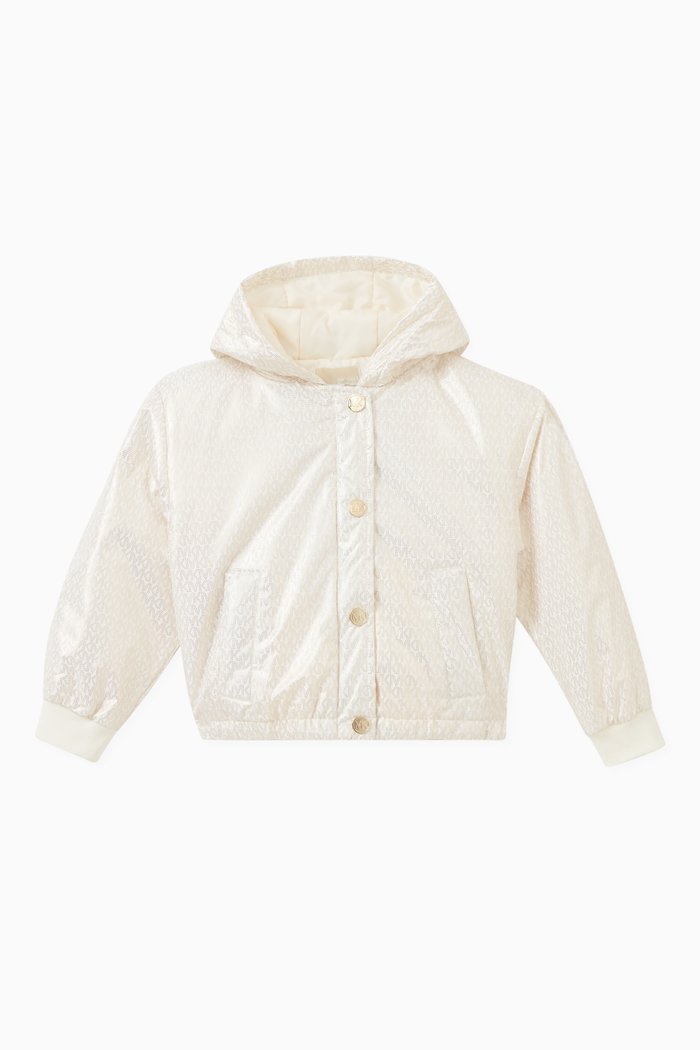 

Monogram-print Padded Jacket in Polyester, Gold