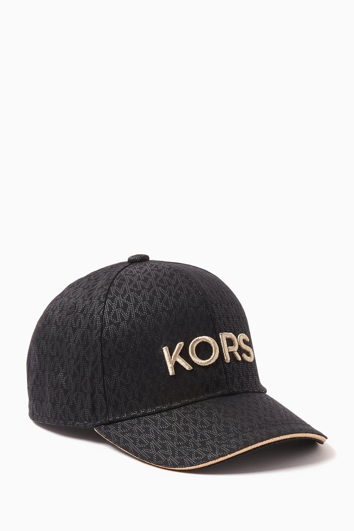 

MK Logo Cap in Canvas, Black