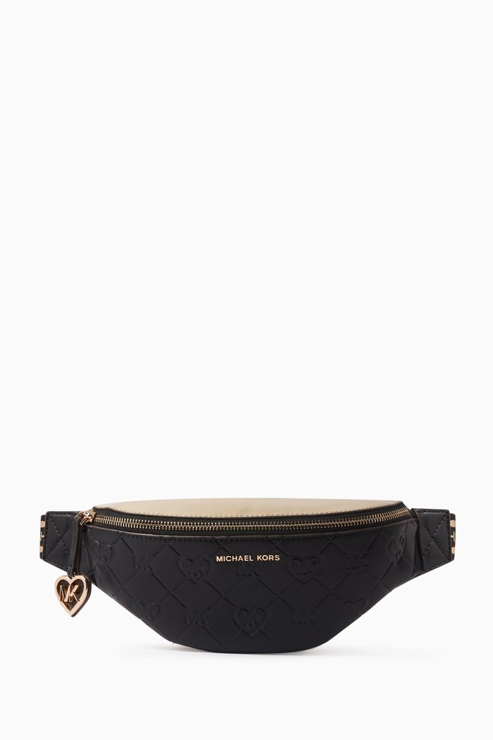 

Logo Belt Bag in Faux Leather, Black