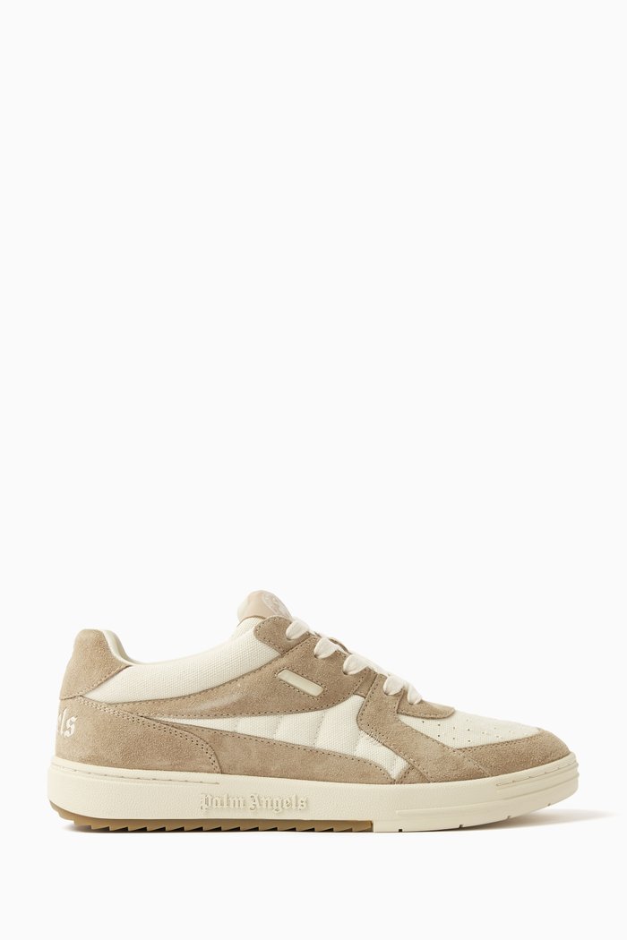 

Palm University Low Top Sneakers in Canvas & Suede, White