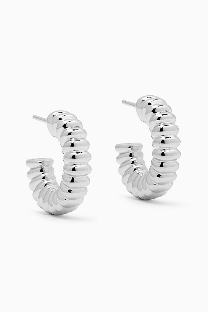 

Ridges Hoop Earrings in Silver-plated Brass