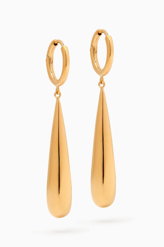 

Long Drop Earrings in 18kt Gold-plated Brass, Yellow