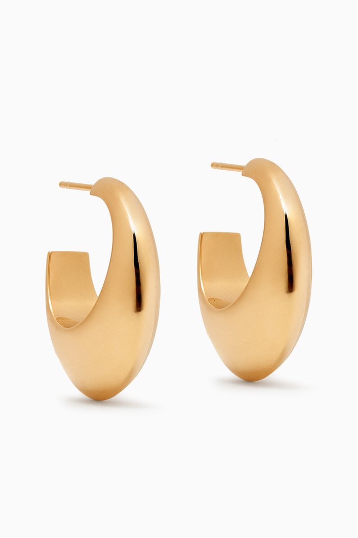 

Long Drop Earrings in 18kt Gold-plated Brass, Yellow