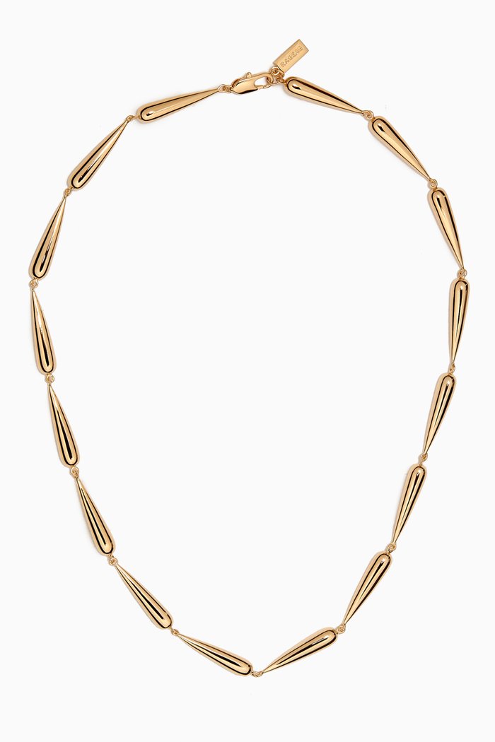 Drop Necklace in 18kt Gold-plated Brass, Yellow