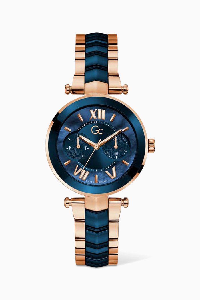 Illusion Quartz Stainless Steel Watch, 36.5mm, Blue
