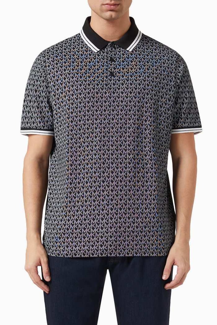 

Greenwich Logo Polo in Cotton Jersey, Black
