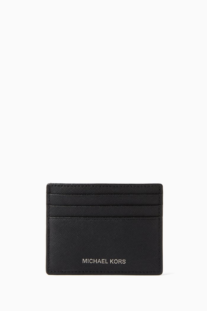 

Varick Card Case in Leather, Black