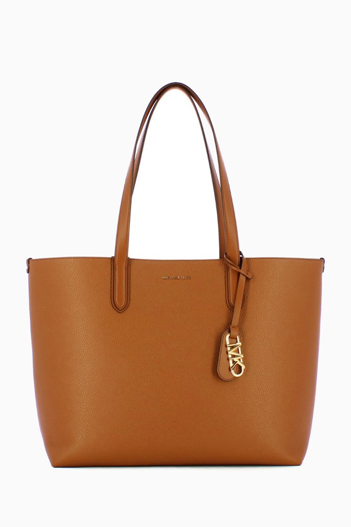 

XL Eliza Reversible Tote Bag in Pebbled Leather, Brown