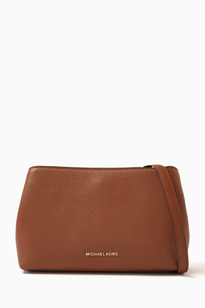 

Medium Parker Messenger Bag in Smooth Leather, Brown