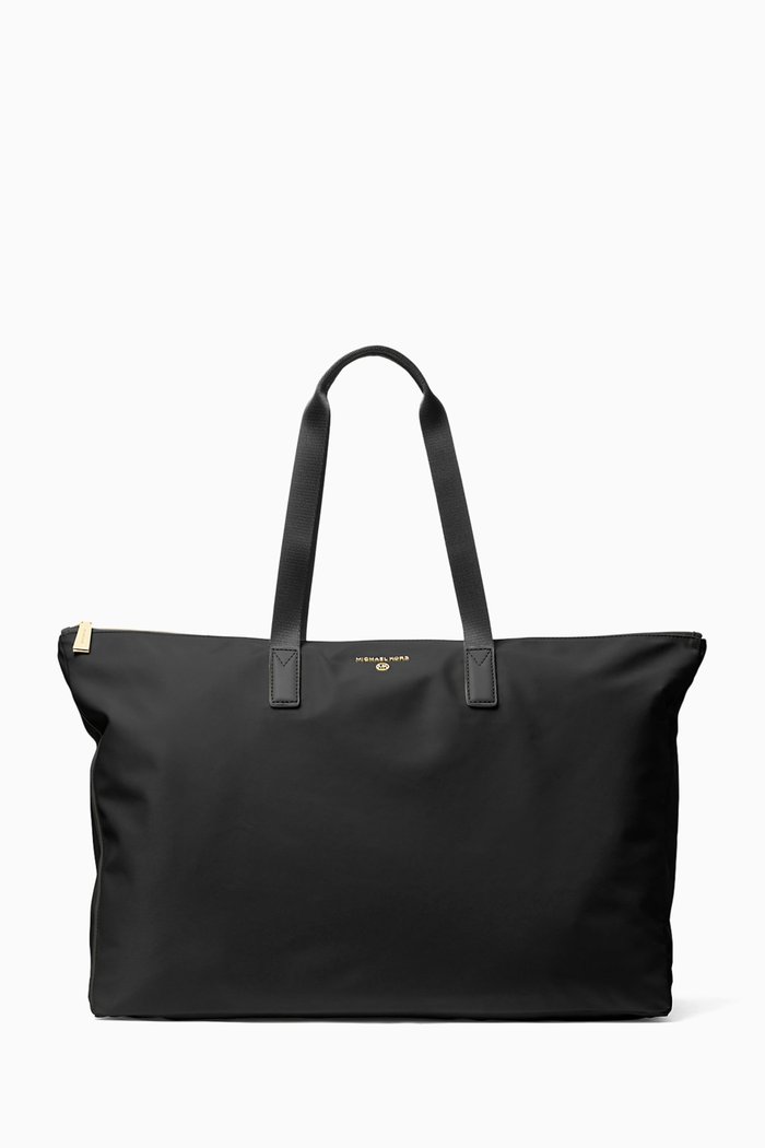 

Large Jet Set Travel Tote Bag in Nylon Gabardine, Black