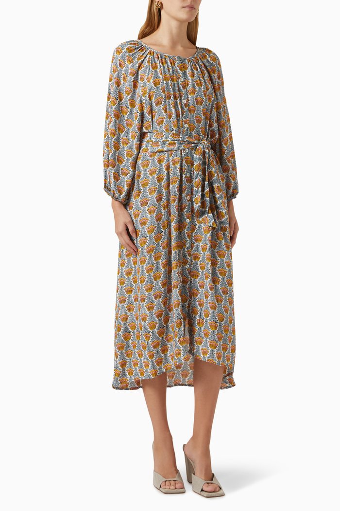 

Alex Belted Dress in Rayon, Multicolour