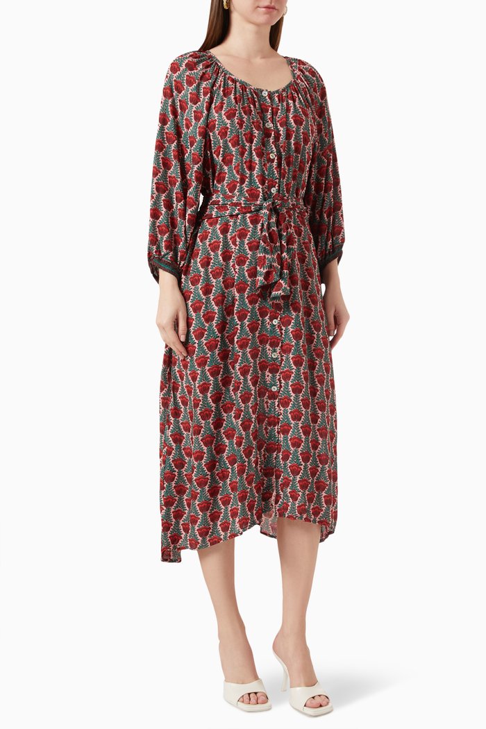 

Alex Belted Dress in Rayon, Multicolour