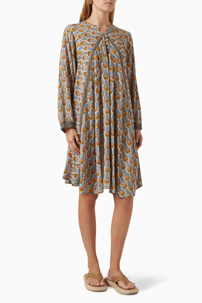 

Fiore Midi Dress in Rayon, Multicolour