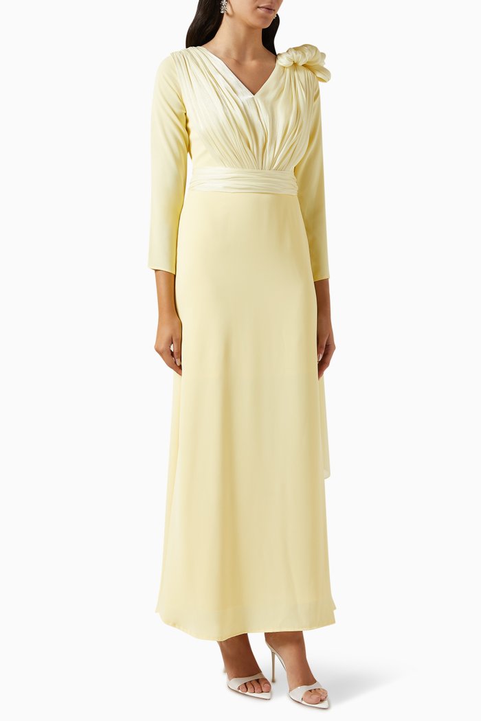 

Ruched Maxi Dress, Yellow