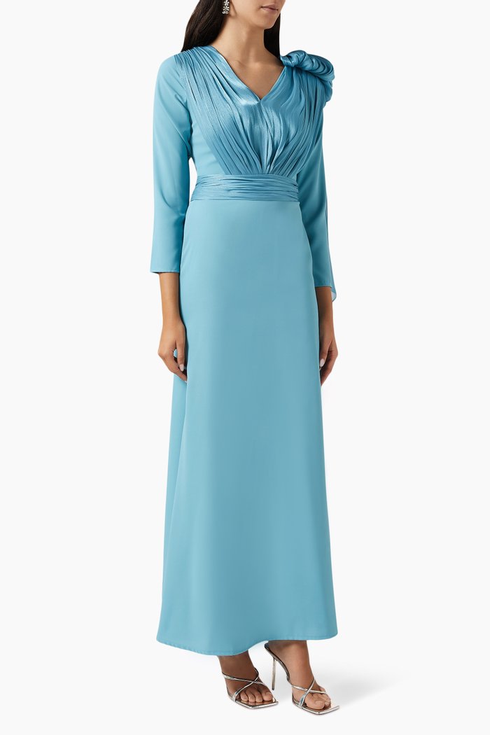 

Ruched Maxi Dress, Blue