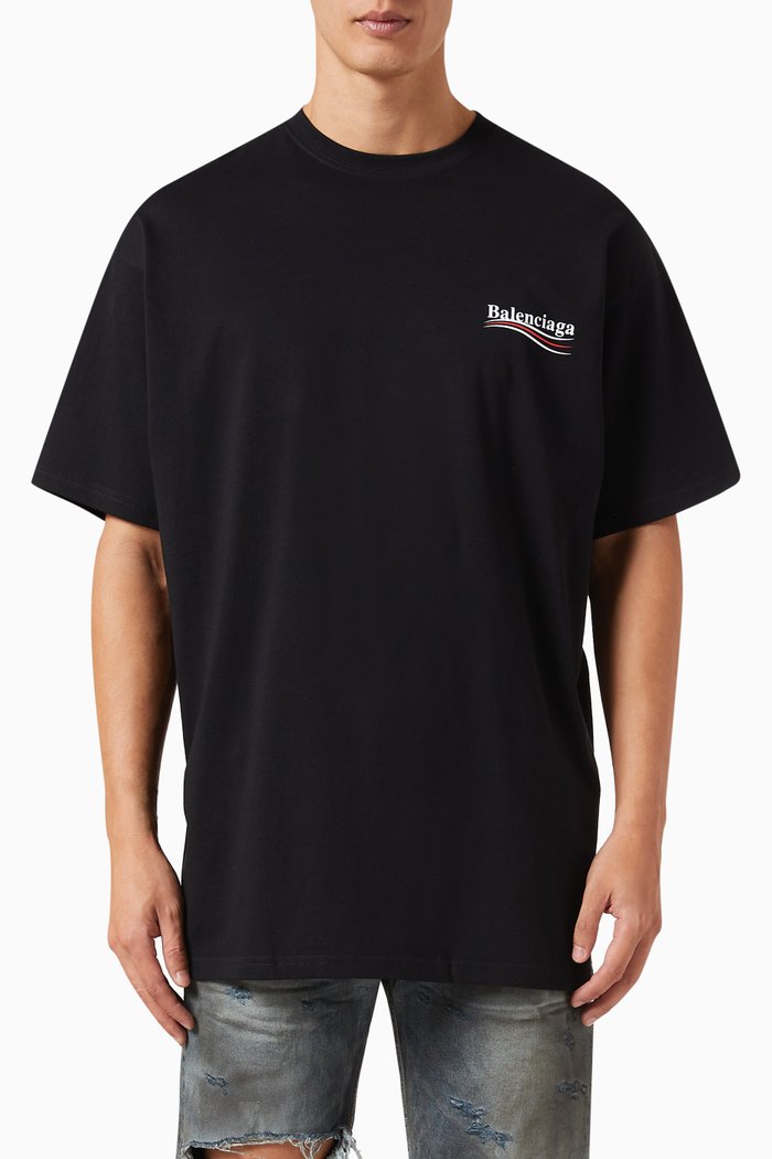 

Political Campaign T-shirt in Cotton Jersey, Black