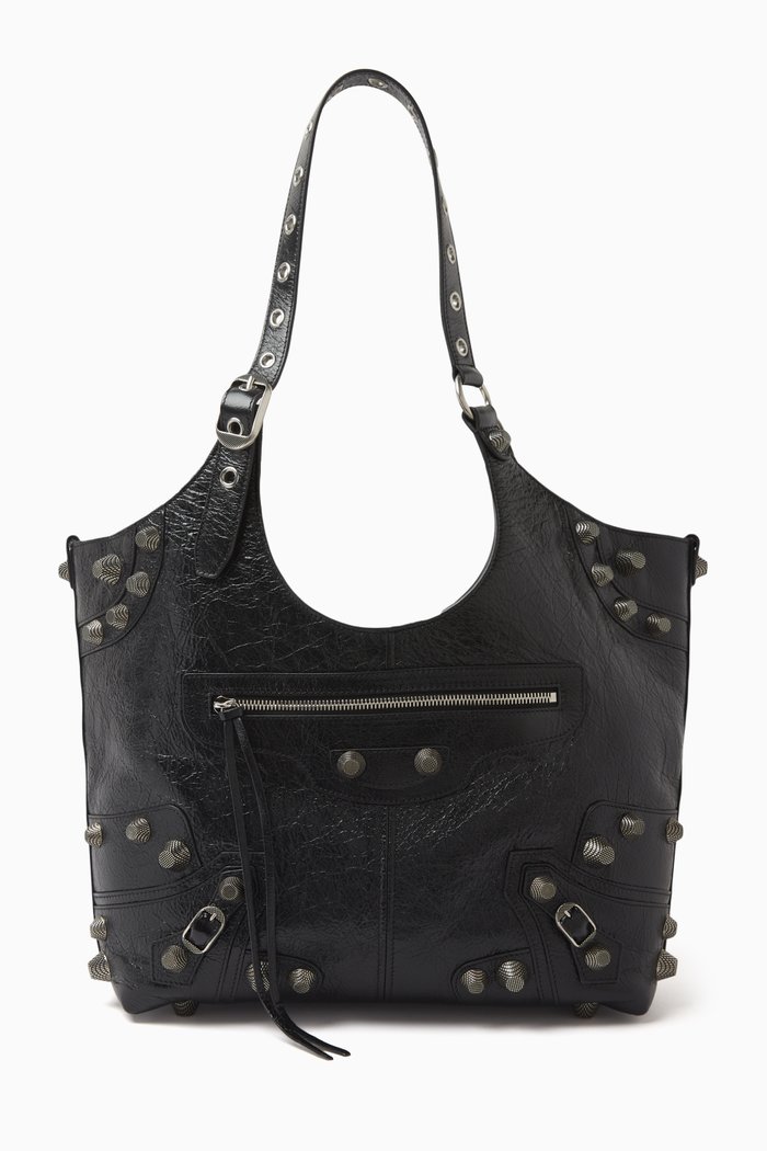 

Medium Le Cagole Carry-all Bag in Arena Lambskin, Black