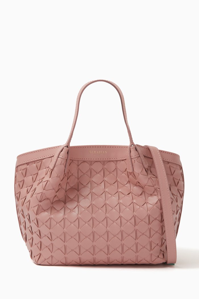 

Mini Secret Bag in Mosaico Leather, Pink